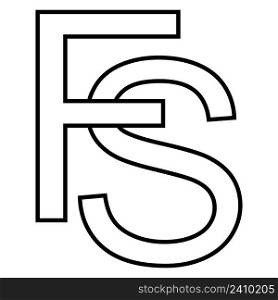 Logo sign, fs sf icon nft, fs interlaced letters f s