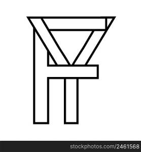 Logo sign, fy yf icon nft fy interlaced letters f y