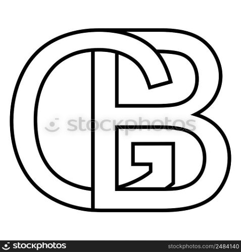 Logo sign gb bg icon nft gb interlaced letters g b