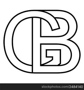 Logo sign gb bg icon nft gb interlaced letters g b