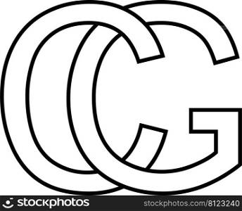Logo sign gc cg icon sign interlaced letters c g