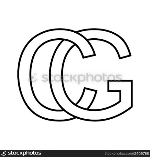 Logo sign gc cg icon sign interlaced letters c g logo gf, fg first capital letters pattern alphabet g, c