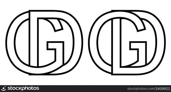 Logo sign gd and dg icon sign interlaced letters d g vector logo gd, dg first capital letters pattern alphabet g, d
