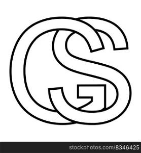 Logo sign gs sg icon, nft interlaced letters g s