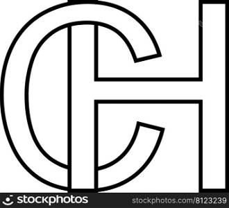 Logo sign hc ch icon sign interlaced letters c g