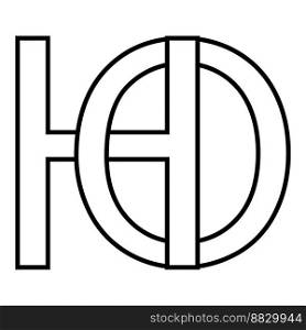 Logo sign ho oh icon nft interlaced letters o h