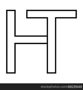 Logo sign ht th icon, nft interlaced letters t h