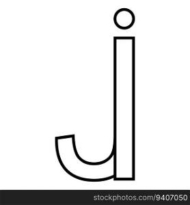 Logo sign ij ji icon double, letters logotype i j