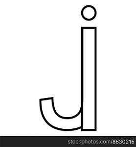 Logo sign ij ji icon nft interlaced letters i j