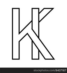 Logo sign ki ik, icon double letters logotype i k