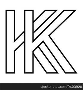 Logo sign kk, icon double letters logotype k