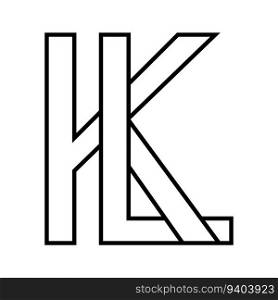 Logo sign kl lk icon double letters logotype l k