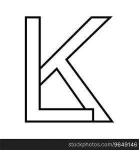 Logo sign lk kl icon double letters logotype k l