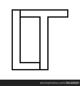 Logo sign lt tl, icon double letters logotype t l