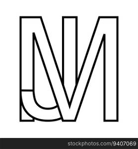 Logo sign mj jm icon, double letters logotype m j