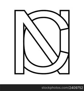 Logo sign nc cn icon sign interlaced letters n c