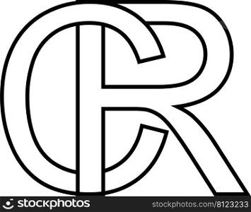 Logo sign rc cr icon sign interlaced letters c r