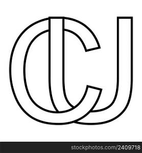 Logo sign uc cu, icon sign interlaced letters c u