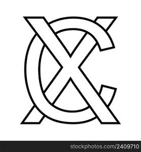 Logo sign xc cx icon, sign interlaced letters c x