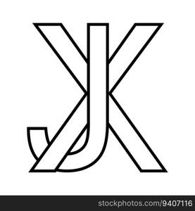 Logo sign xj jx, icon double letters logotype x j