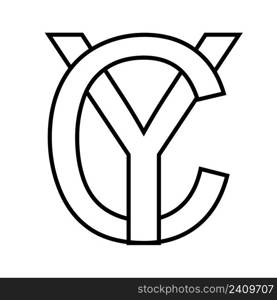 Logo sign yc cy icon sign interlaced letters c y