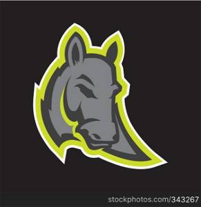 Logo style donkey head mascot, colored version. Great for sports logos   team mascots.