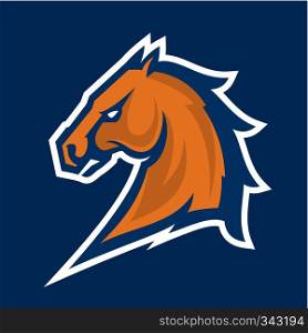 Logo style horse head mascot, colored version. Great for sports logos & team mascots.