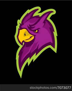 Logo style parrot head mascot, colored version. Great for sports logos & team mascots.