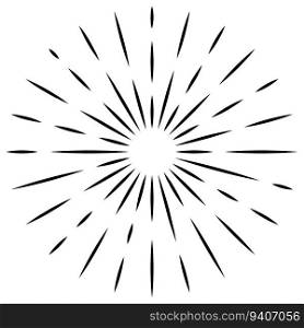 Logo sunburst design, sun retro star line graphic hipster plate