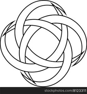 Logo tattoo circular radial, crescent moon symbol prosperity  good luck