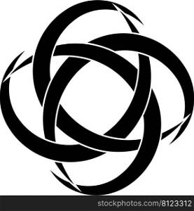 Logo tattoo circular radial crescent moon symbol prosperity  good luck