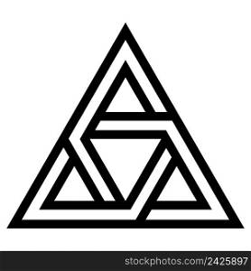 Logo tattoo triangle with interlocking sides, vector futuristic design, sign of the future, symbol of technology and scientific progress