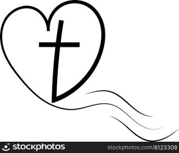 Logo template churches love God cross iheart. Religious calligraphy cross