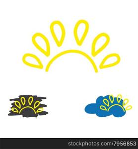 Logo. The sun and variations of its usage: the sun blot-cloud and sun with cloud.