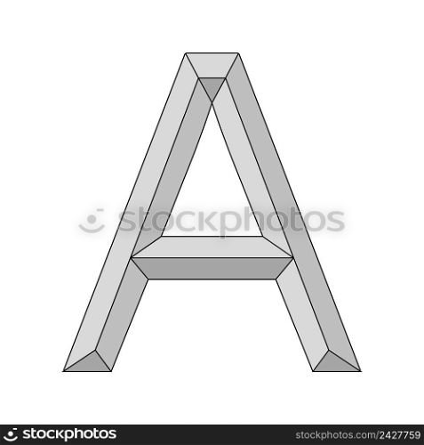 logo three dimensional letter A, vector capital first letter of the alphabet a symbol of primacy and origin