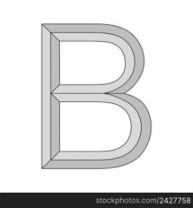 logo three dimensional letter B, vector capital second letter of the alphabet b symbol of privacy and origin
