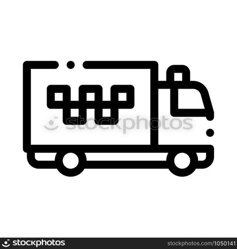 Logo Truck Online Taxi Icon Vector Thin Line. Contour Illustration. Logo Truck Online Taxi Icon Vector Illustration