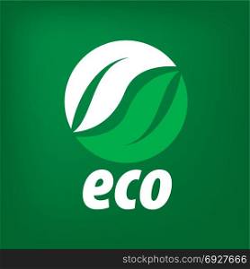 logo vector eco. logo vector eco. Illustration of a green leaf. Design element