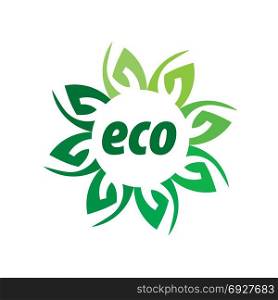 logo vector eco. logo vector eco. Illustration of a green leaf. Design element