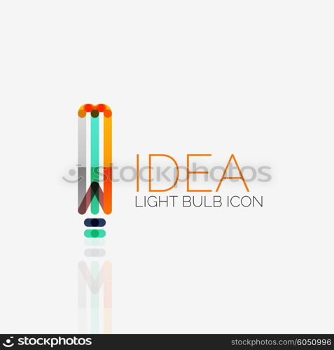 Logo, vector light bulb abstract linear geometric business icon. Fresh modern idea concept