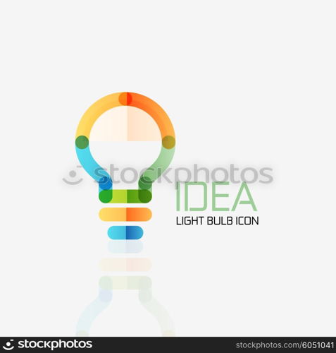 Logo, vector light bulb abstract linear geometric business icon. Fresh modern idea concept