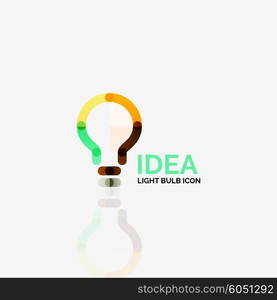 Logo, vector light bulb abstract linear geometric business icon. Fresh modern idea concept