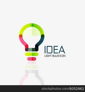 Logo, vector light bulb abstract linear geometric business icon. Fresh modern idea concept