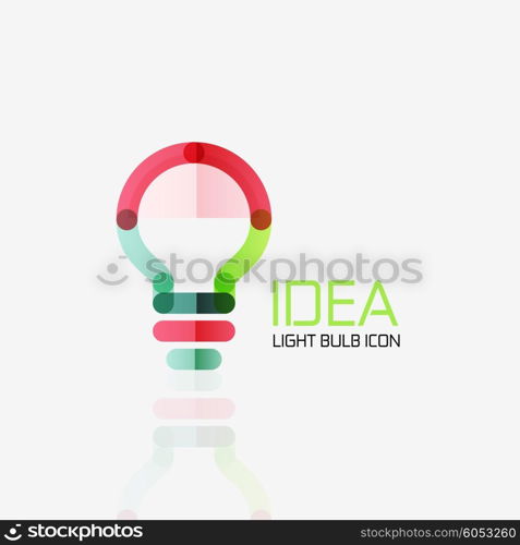 Logo, vector light bulb abstract linear geometric business icon. Fresh modern idea concept