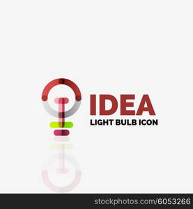 Logo, vector light bulb abstract linear geometric business icon. Fresh modern idea concept