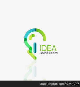 Logo, vector light bulb abstract linear geometric business icon. Fresh modern idea concept