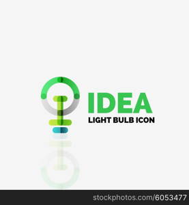 Logo, vector light bulb abstract linear geometric business icon. Fresh modern idea concept