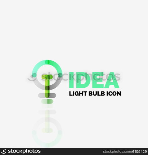 Logo, vector light bulb abstract linear geometric business icon. Fresh modern idea concept