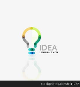 Logo, vector light bulb abstract linear geometric business icon. Fresh modern idea concept