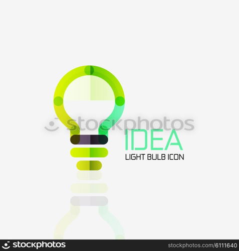 Logo, vector light bulb abstract linear geometric business icon. Fresh modern idea concept